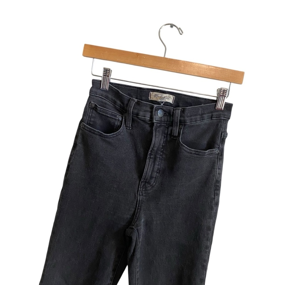 Madewell Washed Black Raw Hem High Rise The Perfect Vintage Jean 25 Tall Long - Picture 4 of 8